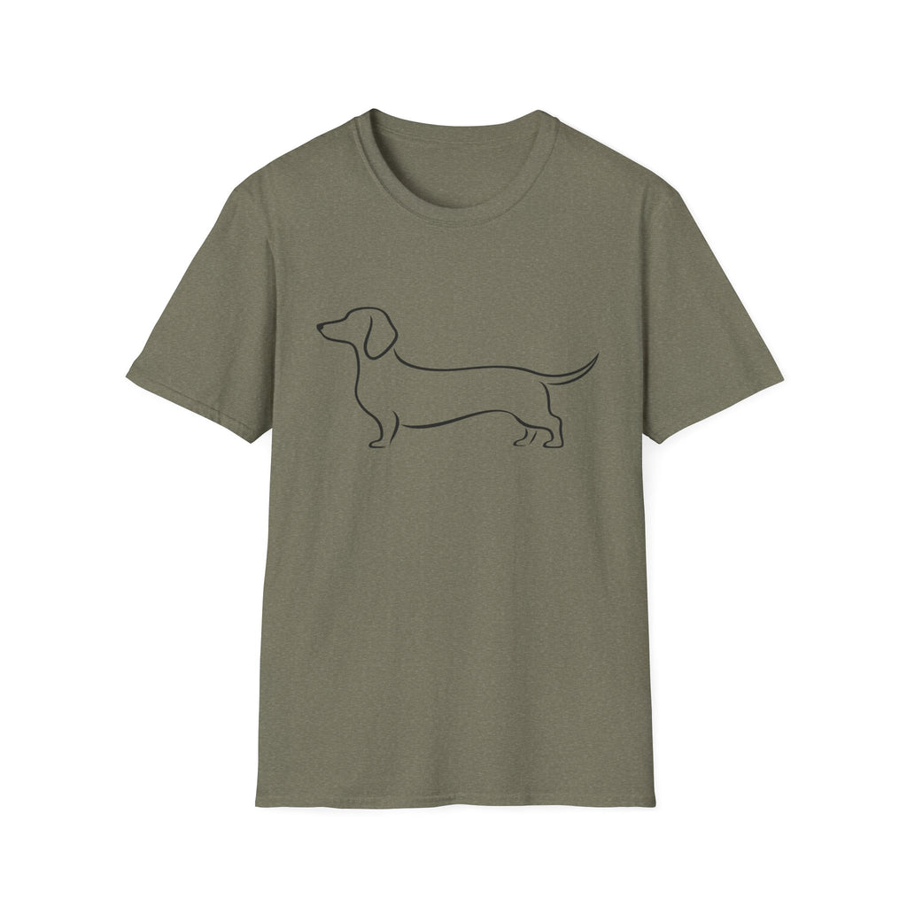 Dachshund Outline T-Shirt — Minimalist Wiener Dog Graphic