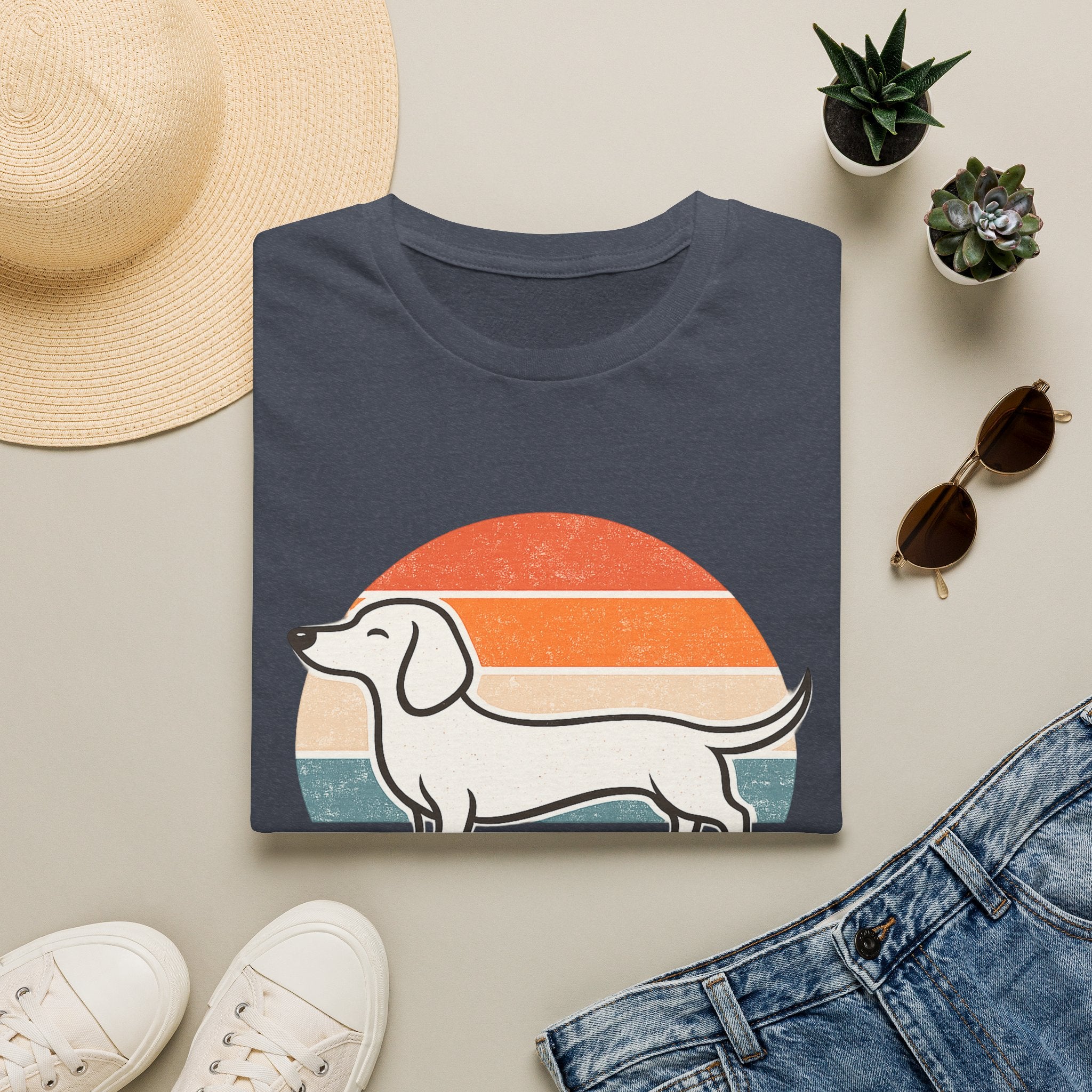 Dachshund Outline T-Shirt — Minimalist Wiener Dog Graphic