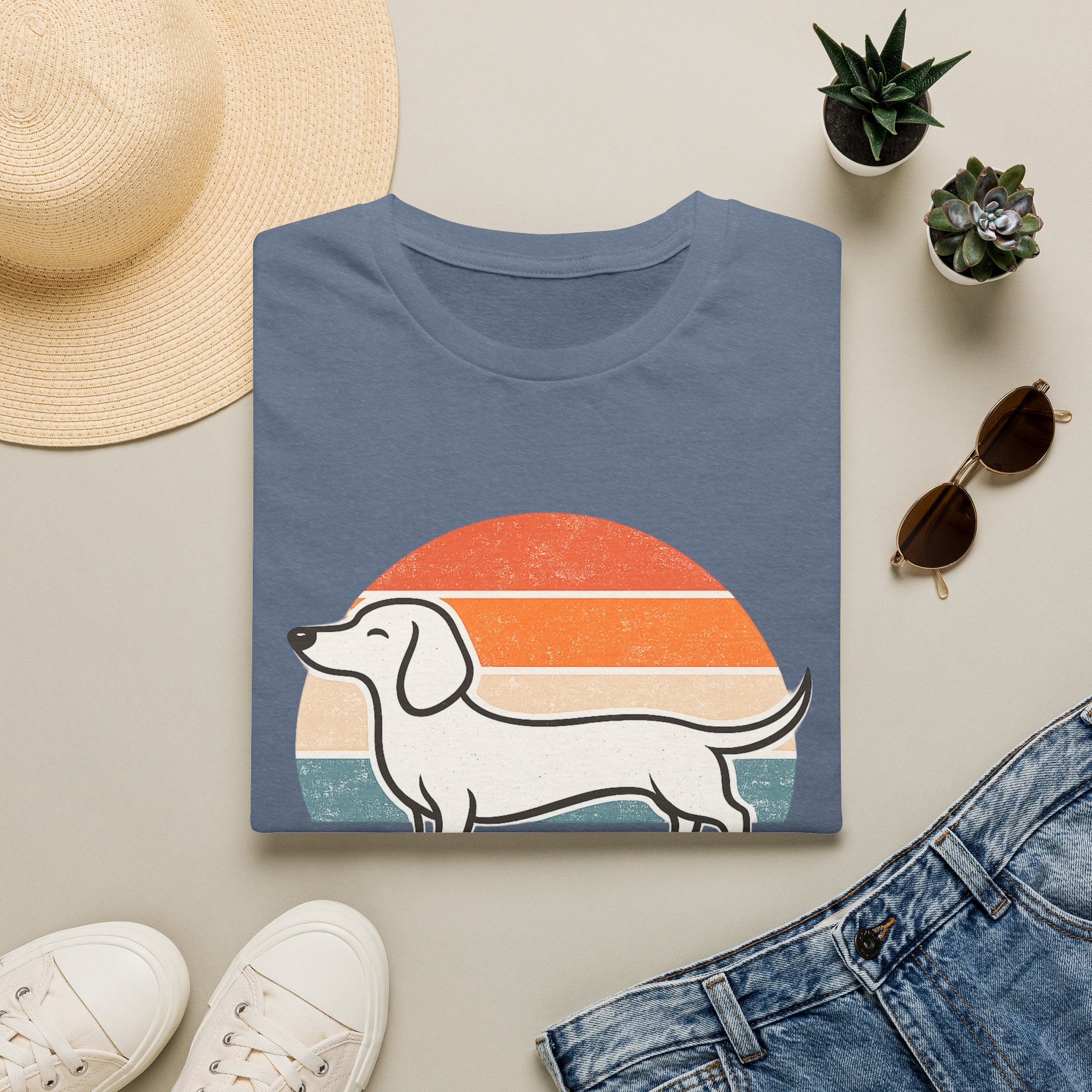 Dachshund Outline T-Shirt — Minimalist Wiener Dog Graphic