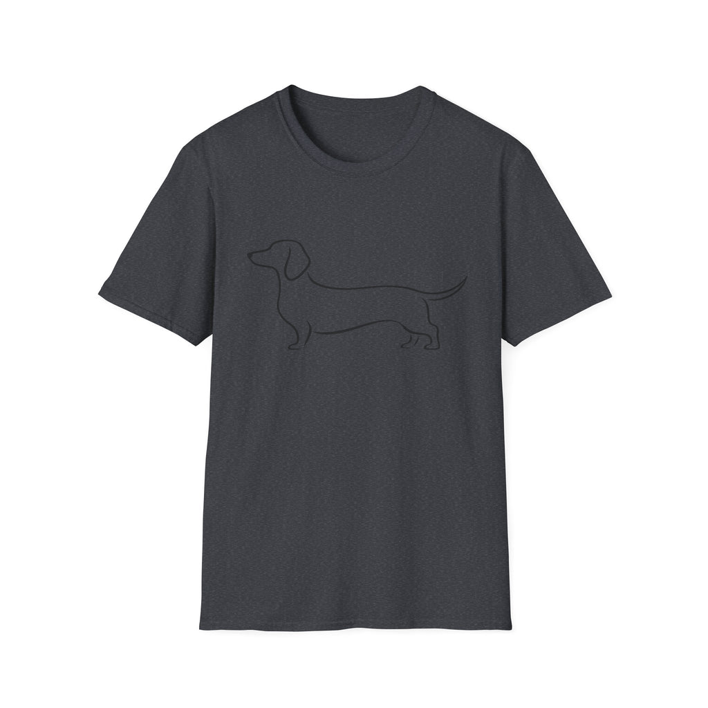 Dachshund Outline T-Shirt — Minimalist Wiener Dog Graphic