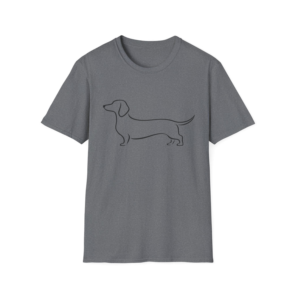 Dachshund Outline T-Shirt — Minimalist Wiener Dog Graphic