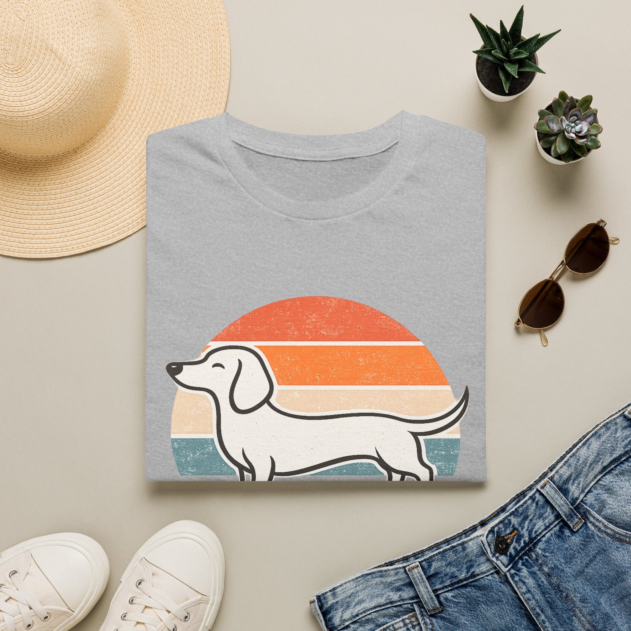 Dachshund Outline T-Shirt — Minimalist Wiener Dog Graphic