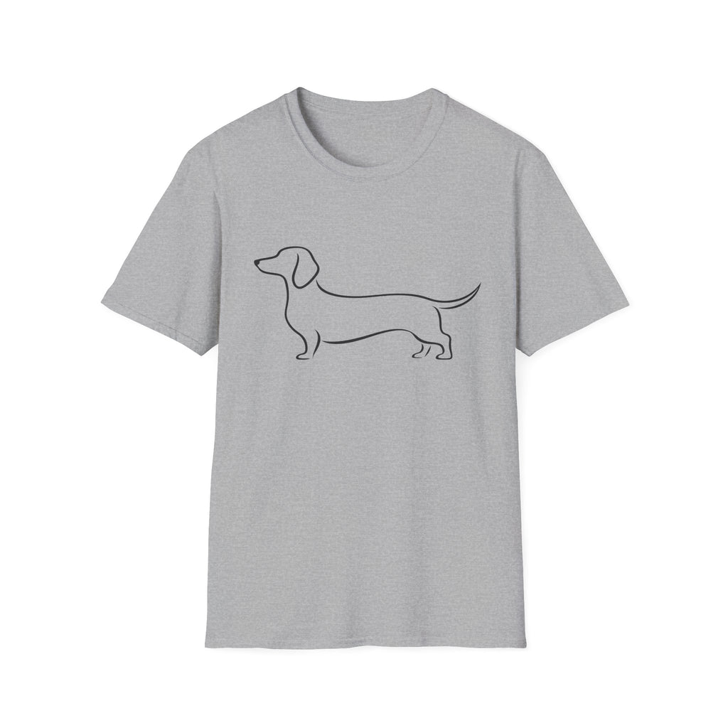 Dachshund Outline T-Shirt — Minimalist Wiener Dog Graphic