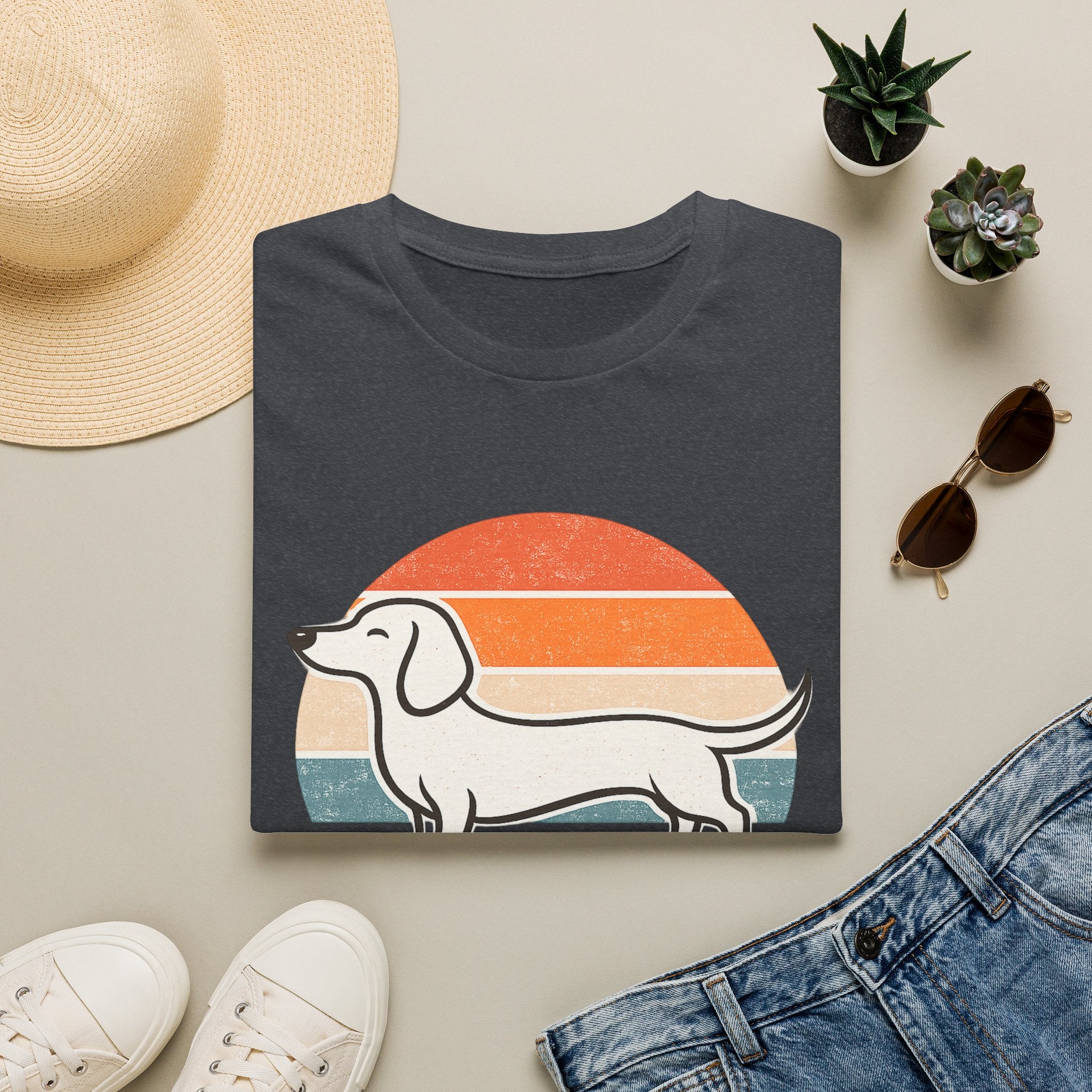 Dachshund Outline T-Shirt — Minimalist Wiener Dog Graphic