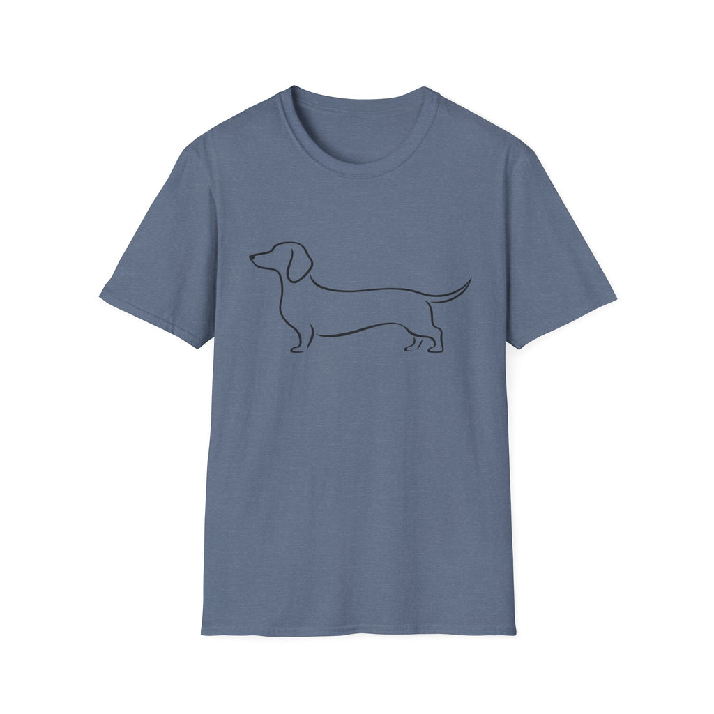 Dachshund Outline T-Shirt — Minimalist Wiener Dog Graphic