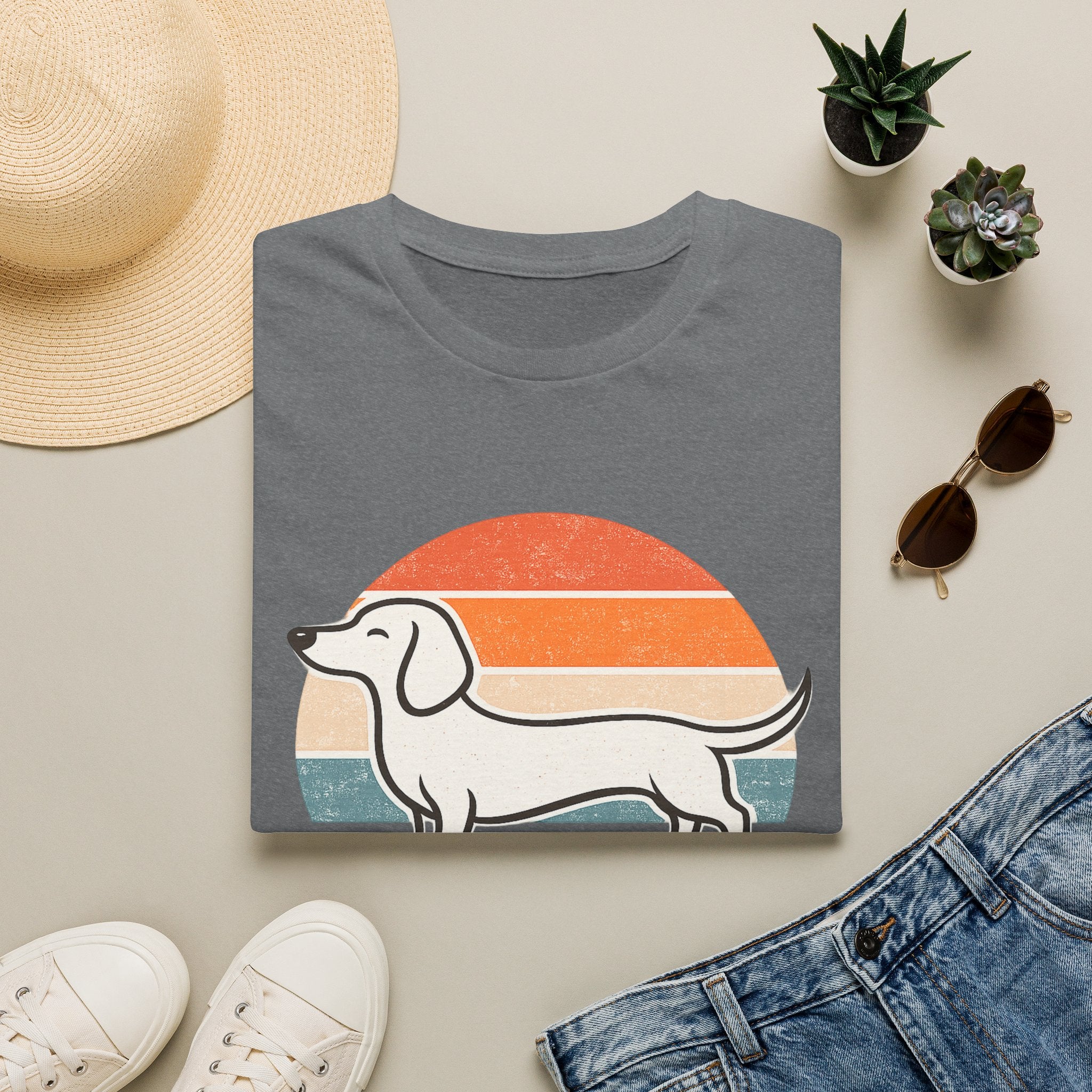 Dachshund Outline T-Shirt — Minimalist Wiener Dog Graphic