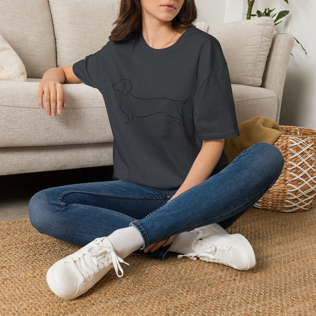 Dachshund Outline T-Shirt — Minimalist Wiener Dog Graphic